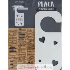 Accroche-porte personnalisable - Cœurs blanc - Vintiun