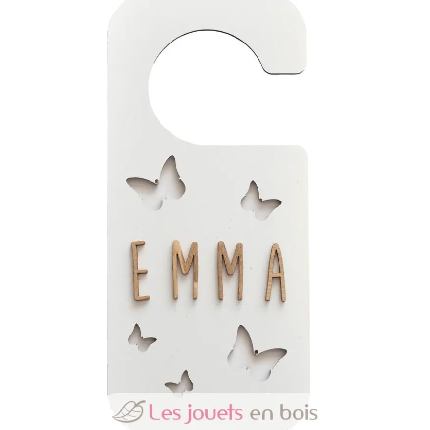 Accroche-porte personnalisable - Papillons blanc - Vintiun