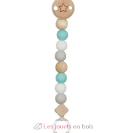 Accroche-tétine étoile turquoise - Goki