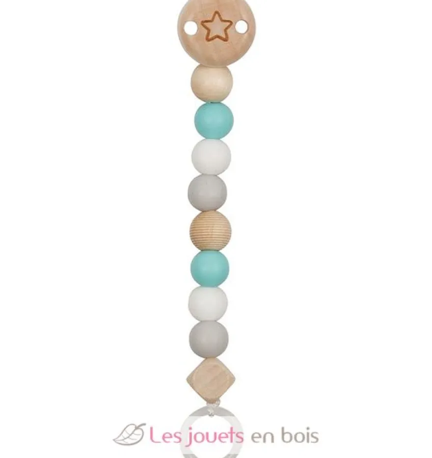 Accroche-tétine étoile turquoise - Goki