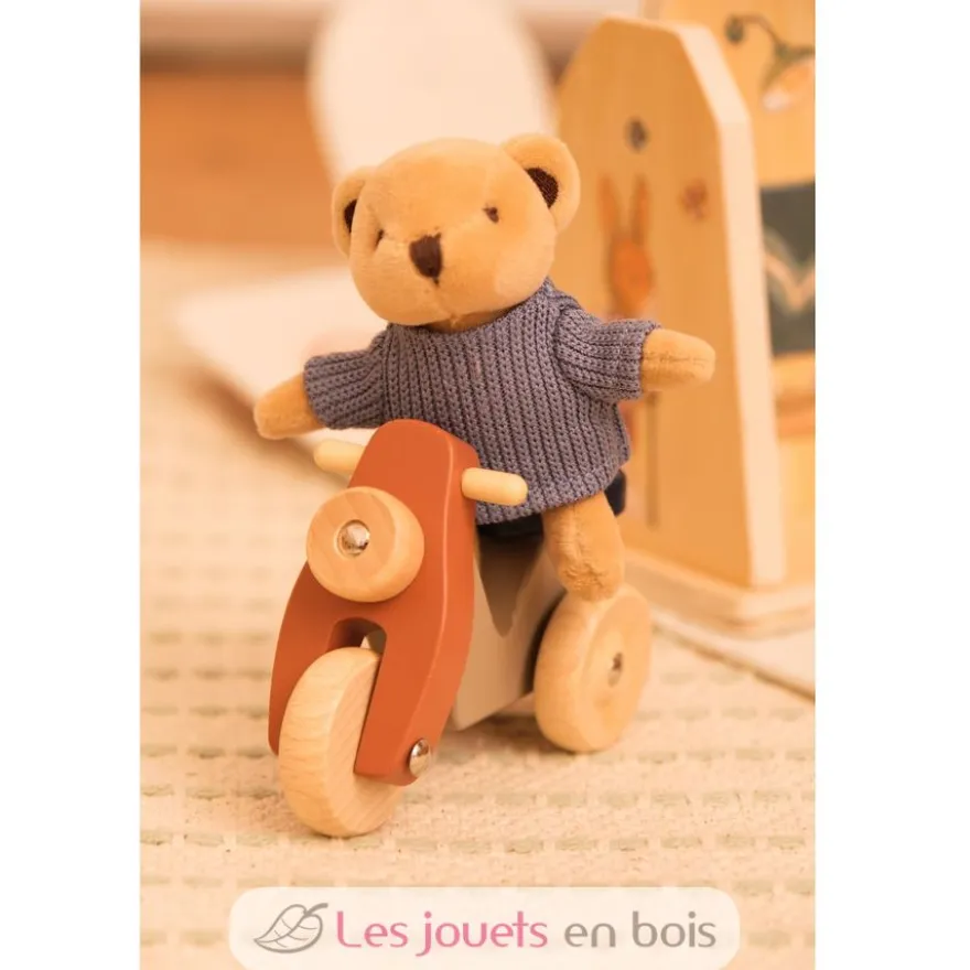 Alexis l'ours sur son scooter en bois - Egmont Toys