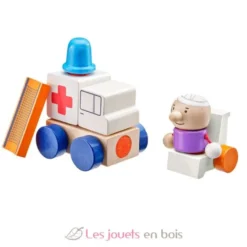 Ambulance en bois, velcro 7 pcs - Selecta