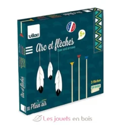 Arc démonté + 3 flèches en boîte cible - Vilac