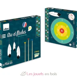 Arc démonté + 3 flèches en boîte cible - Vilac