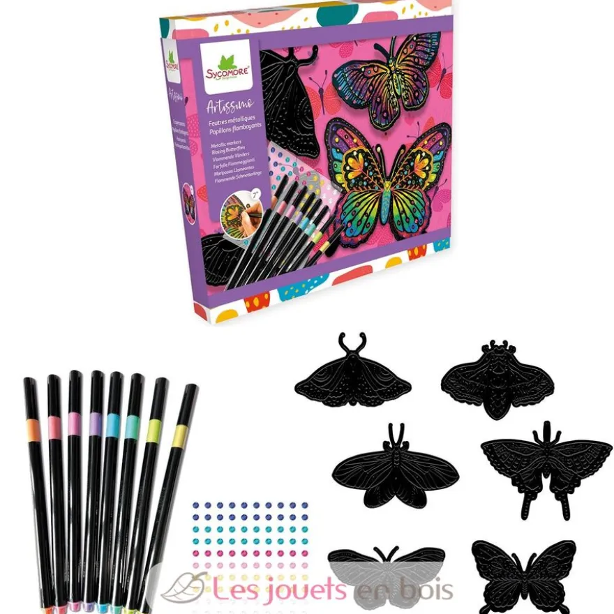 Artissimo - Feutres métallisés Papillons flamboyants - Dès 7 ans - Sycomore