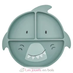Assiette à compartiments en silicone Mr Shark - Trixie