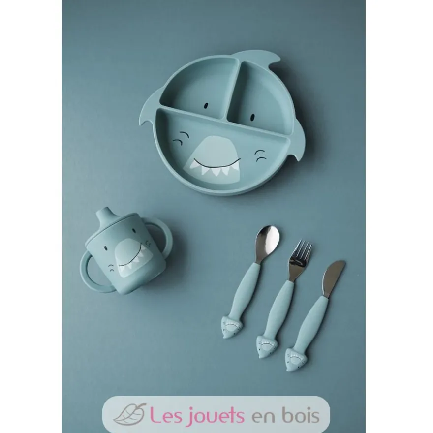 Assiette à compartiments en silicone Mr Shark - Trixie