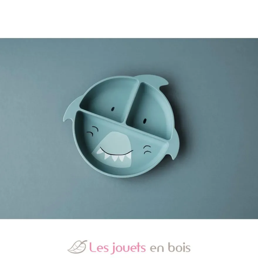 Assiette à compartiments en silicone Mr Shark - Trixie