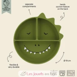 Assiette à compartiments en silicone Mr Dino - Trixie