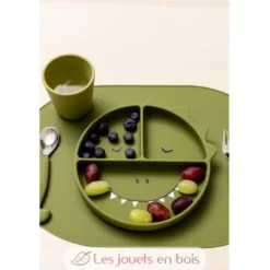 Assiette à compartiments en silicone Mr Dino - Trixie