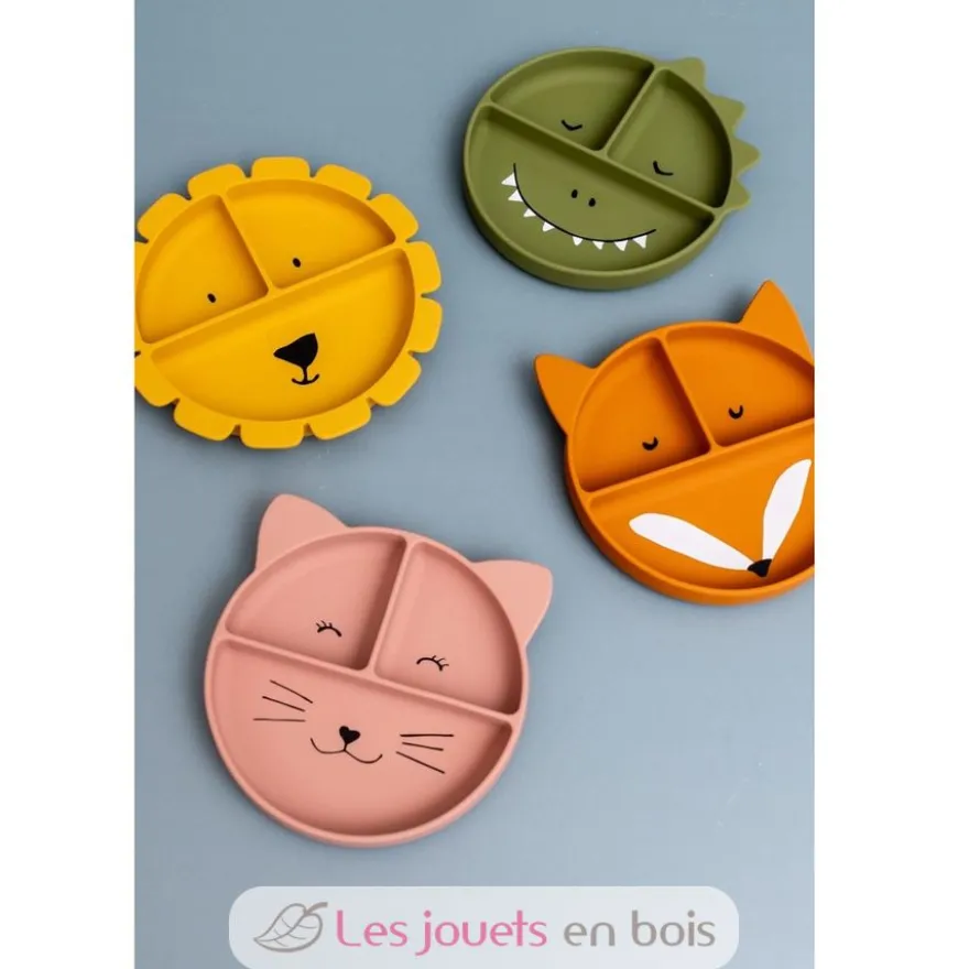 Assiette à compartiments en silicone Mr Dino - Trixie