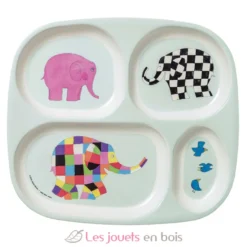 Assiette plateau à compartiments Elmer blanc - Petit Jour