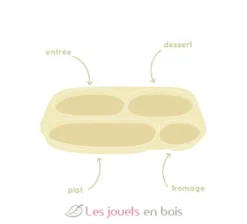 Assiette plateau à compartiments Ernest et Célestine gris - Petit Jour