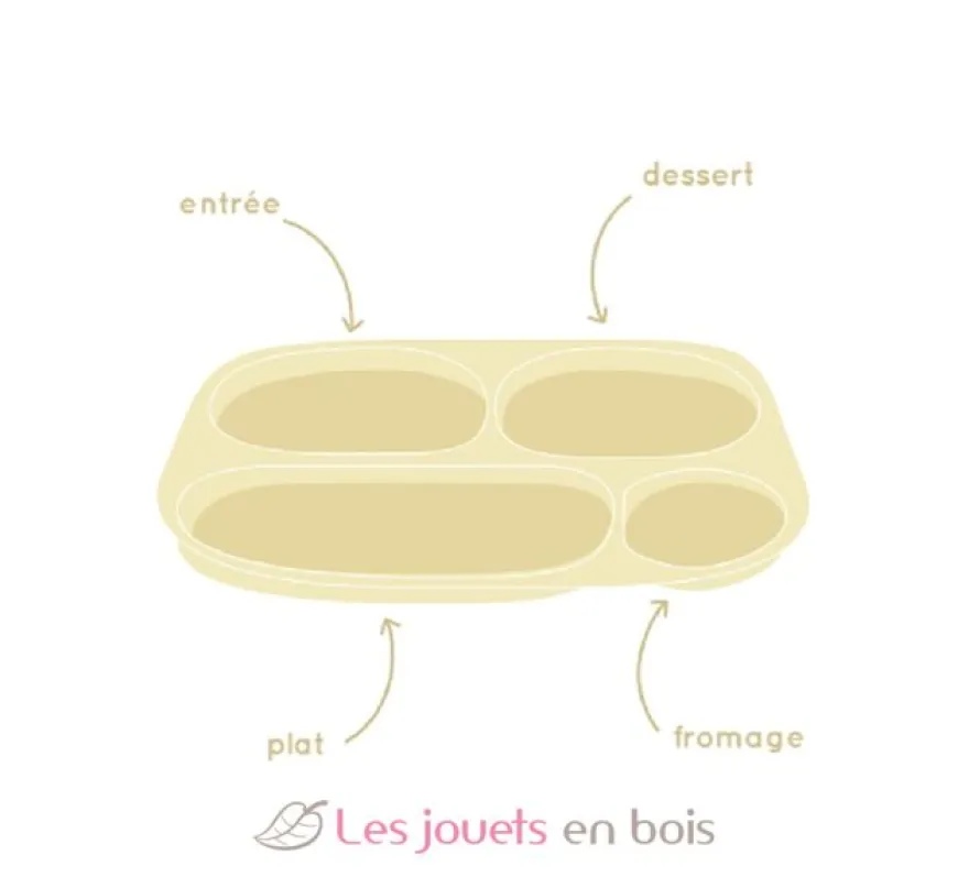 Assiette plateau à compartiments Ernest et Célestine gris - Petit Jour