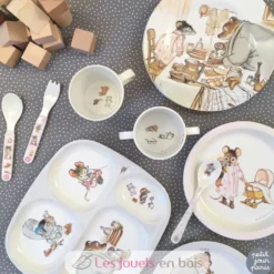 Assiette plateau à compartiments Ernest et Célestine gris - Petit Jour