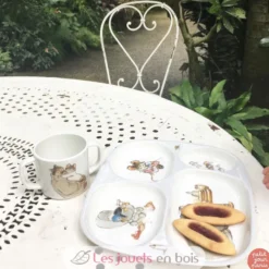 Assiette plateau à compartiments Ernest et Célestine gris - Petit Jour