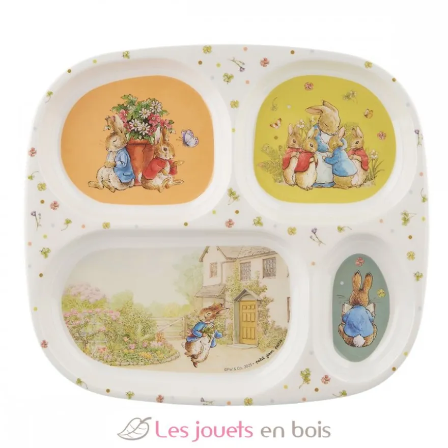 Assiette plateau à 4 compartiments Pierre Lapin - Petit Jour