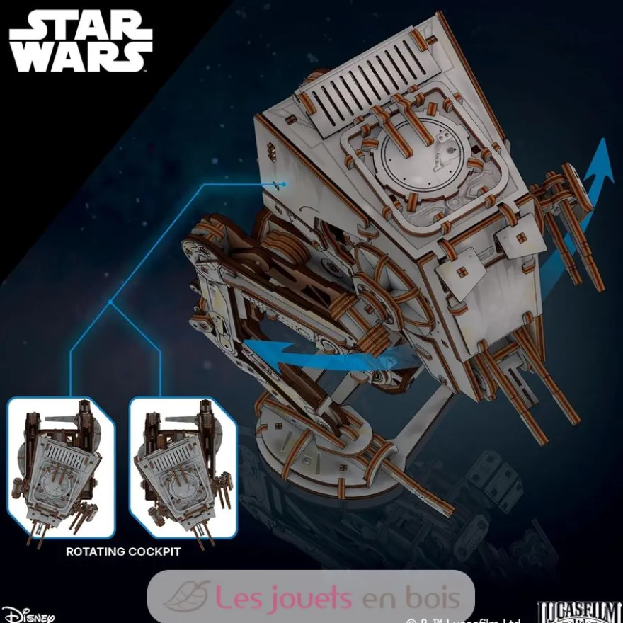 AT-ST Walker Star Wars - Puzzle 3D mécanique en bois - Ugears