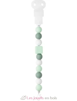 Attache tétine silicone menthe blanc - Nattou