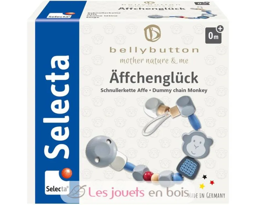 Attache-tétine Singe bleu - Selecta