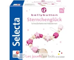 Attache-tétine étoiles rose - Selecta