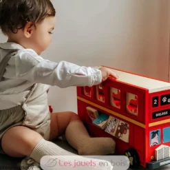 Autobus des animaux rouge - Trieur de formes - Bigjigs Toys
