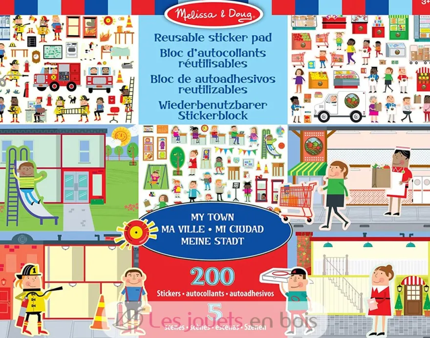 200 autocollants réutilisables - Ma ville - Melissa & Doug