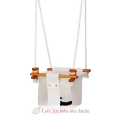 Balançoire pour bébé en bois et tissu Blanc - Solvej Swings