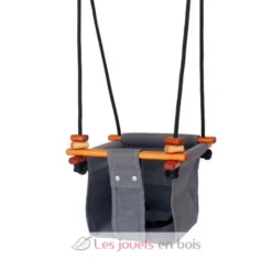 Balançoire pour bébé en bois et tissu Gris - Solvej Swings