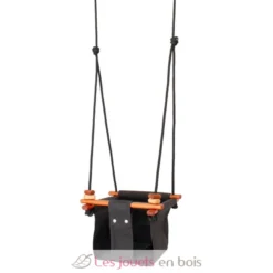 Balançoire pour bébé en bois et tissu Gris ardoise - Solvej Swings