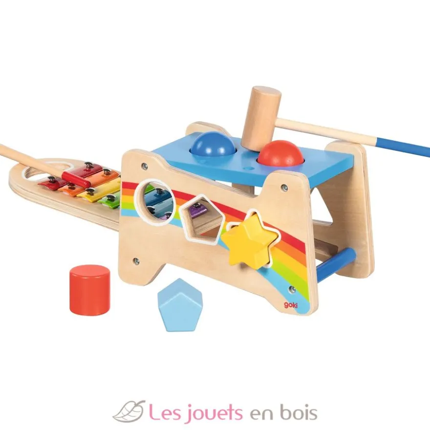 Banc à marteler et encastrer avec xylophone - Goki