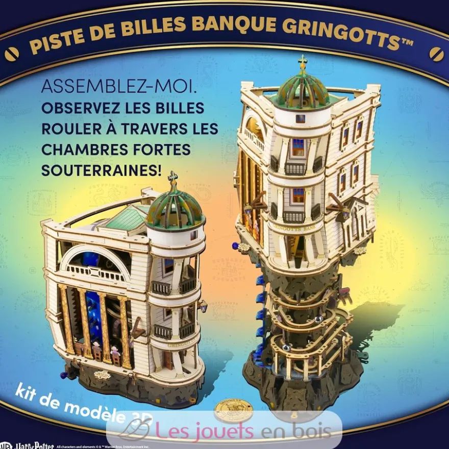 Banque des sorciers Gringotts Harry Potter - Puzzle 3D mécanique en bois - Ugears