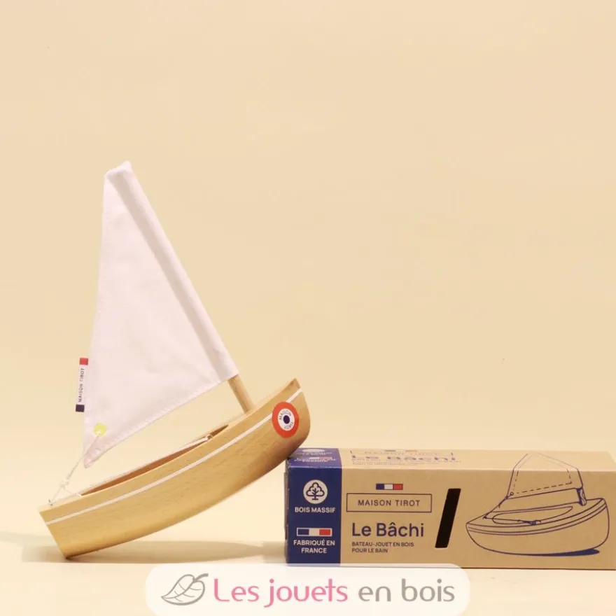 Bateau Le Bâchi bois naturel 17cm - Maison Tirot