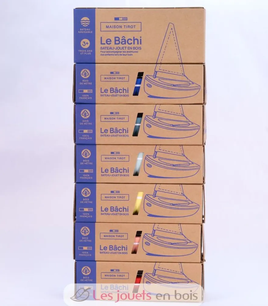 Bateau Le Bâchi bois naturel 17cm - Maison Tirot