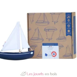 Bateau Le Sloop bleu marine 21cm - Maison Tirot