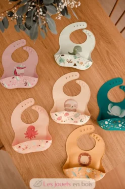 Bavoir en silicone Chompy le lion - Sassi Junior