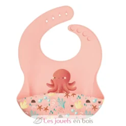 Bavoir en silicone Slurpy la pieuvre - Sassi Junior