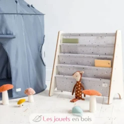 Bibliothèque enfant Terrazzo gris clair - 3 Sprouts