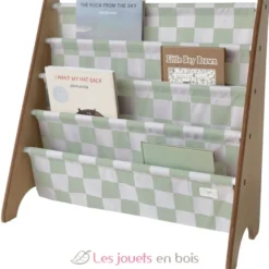 Bibliothèque livres reyclé damier vert - 3 Sprouts