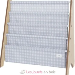 Bibliothèque livres reyclé vichy bleu - 3 Sprouts