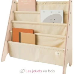 Bibliothèque livres tissu recyclé beige - 3 Sprouts