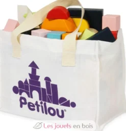 Blocs construction en bois et sac en tissu - Le Toy Van