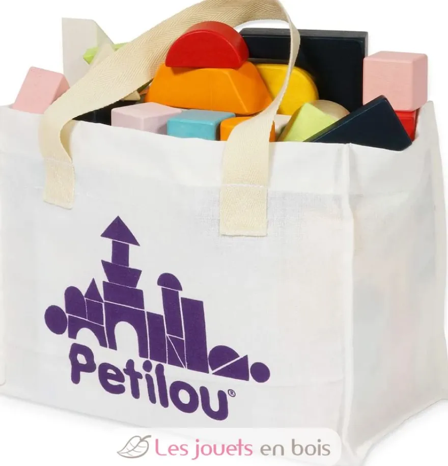 Blocs construction en bois et sac en tissu - Le Toy Van