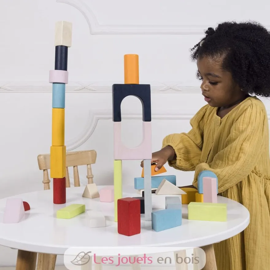 Blocs construction en bois et sac en tissu - Le Toy Van