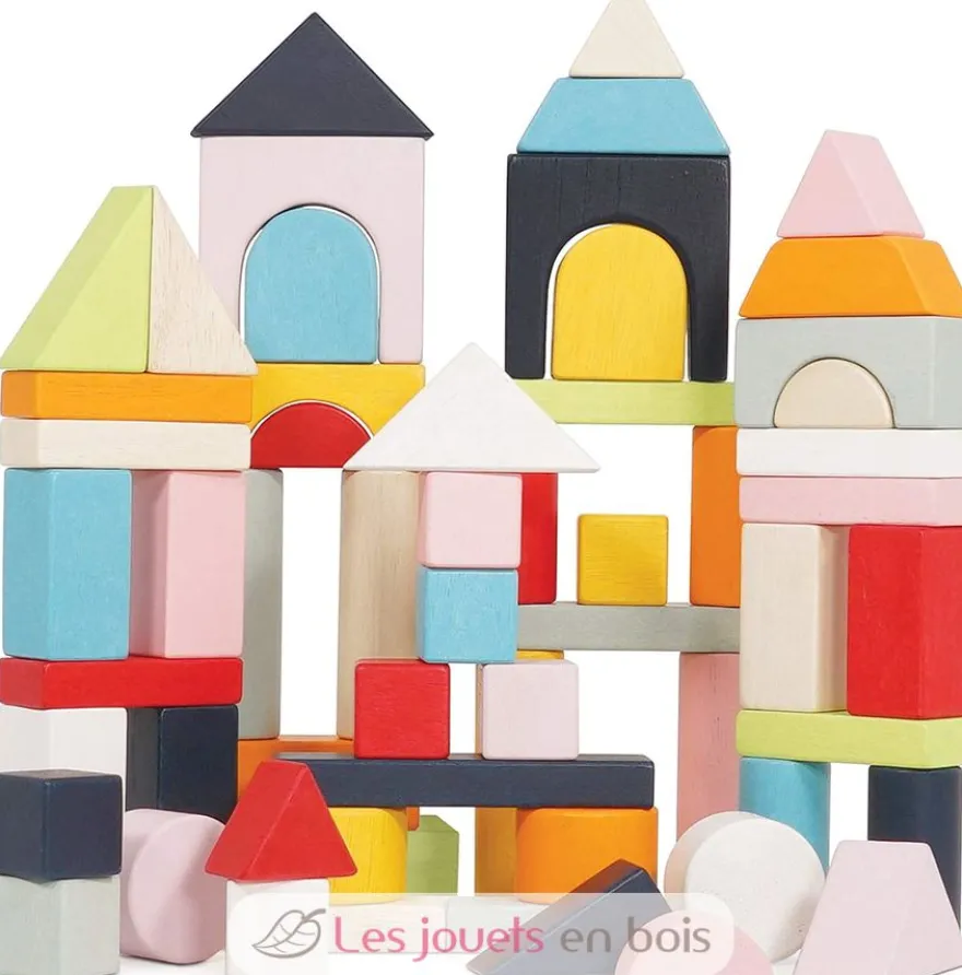 Blocs construction en bois et sac en tissu - Le Toy Van