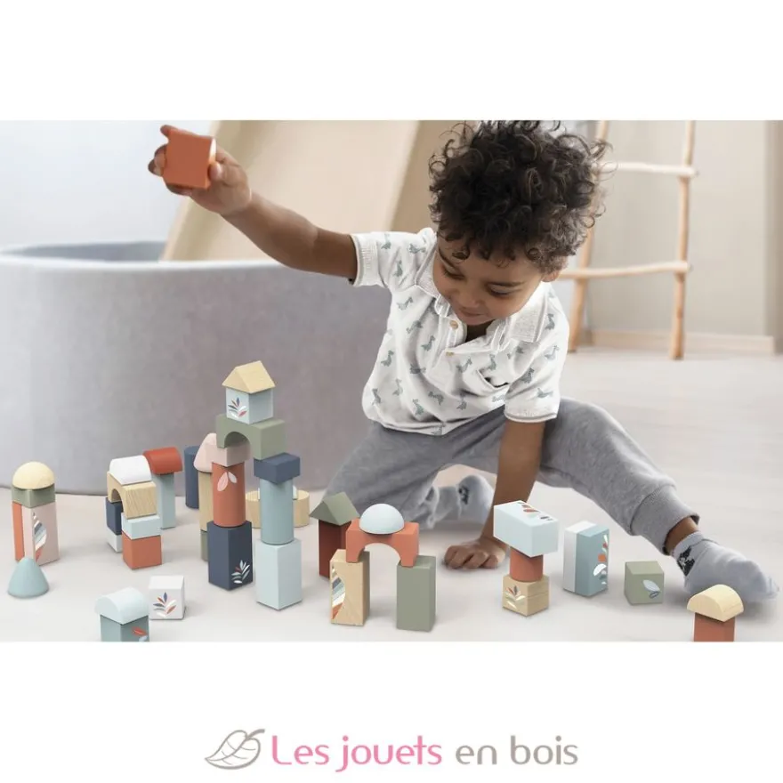 50 Blocs de construction en bois - Speedy Monkey