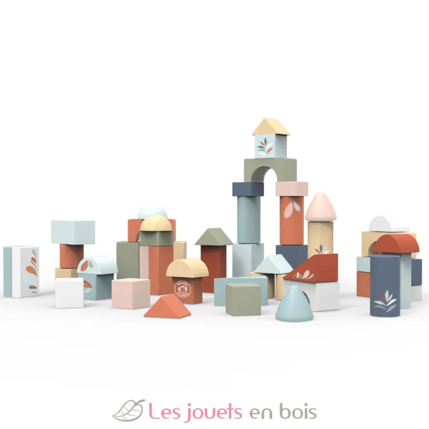 50 Blocs de construction en bois - Speedy Monkey