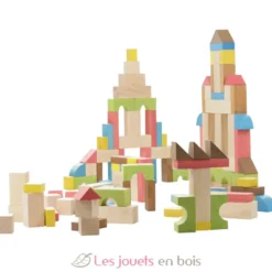 50 blocs de construction en bois - Fabriqué en France - Jeujura