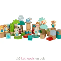 Blocs de construction en bois Jungle Friends - Small Foot company