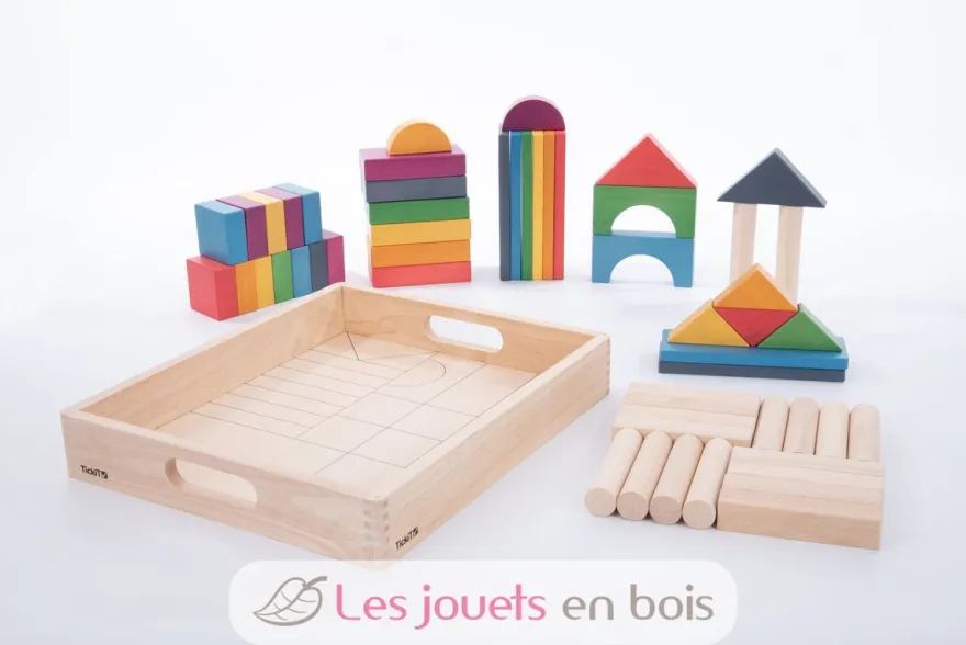 Blocs en bois géants arc-en-ciel - TickiT